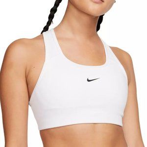 [Medium] Nike Dri Fit Swoosh Padded Sports Bra in White **barely worn**